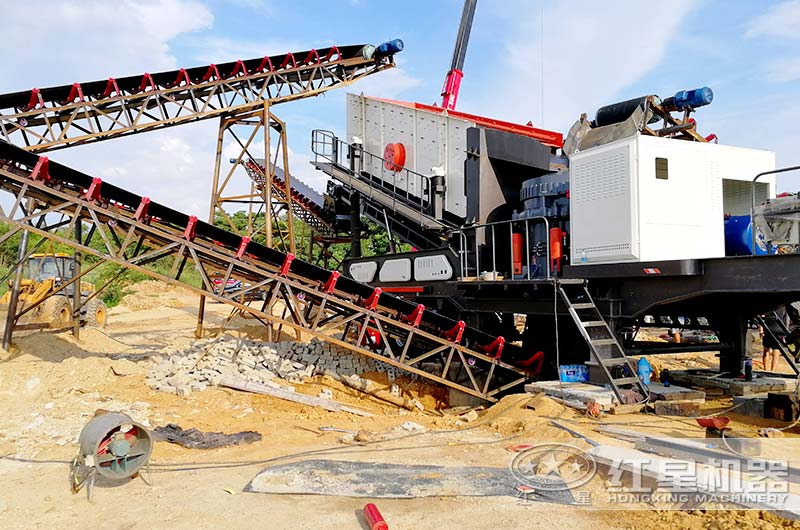 單臺移動碎石機現場 單臺移動碎石機現場