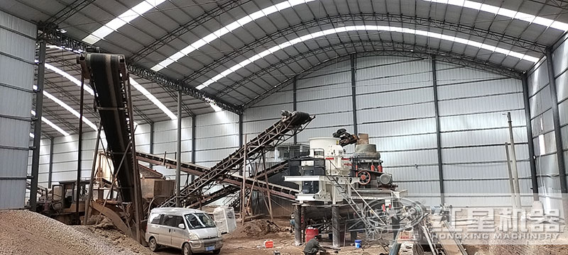 碎沙機設備一套生產線安裝現場 碎沙機設備一套生產線安裝現場