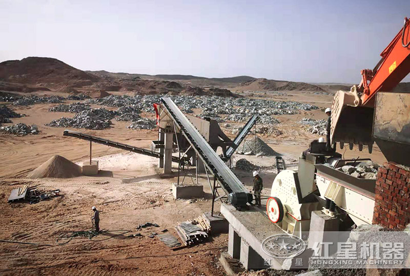 生石灰粉碎制砂現(xiàn)場-配置重錘式破碎機(jī) 生石灰粉碎制砂現(xiàn)場-配置重錘式破碎機(jī)